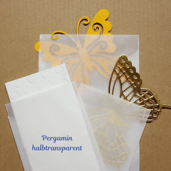 Papier Flachbeutel Tüten Pergamin weiß - 63 x 93 mm - 40...