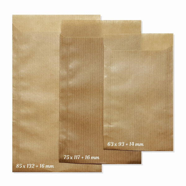 Papier Flachbeutel Tüten Natronpapier braun - 60 g/qm -...