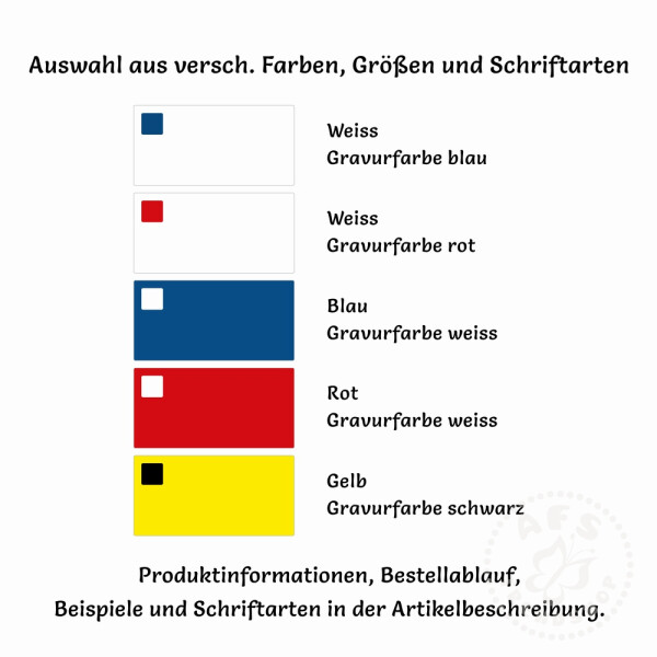 Türschild - Namensschild - Klingelschild inkl. Gravur,...