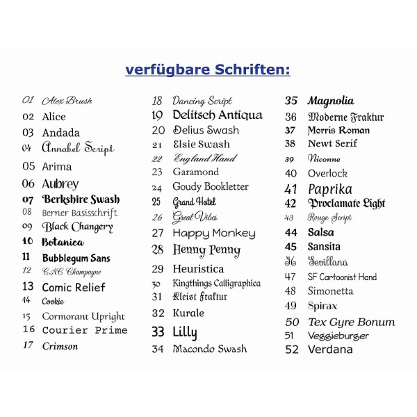 Türschild - Namensschild - Klingelschild inkl. Gravur,...