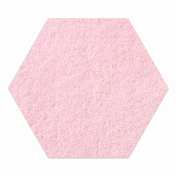 1 x FILZ Untersetzer Wabe, Hexagon 15 cm - babyrosa