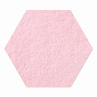 1 x FILZ Untersetzer Wabe, Hexagon 15 cm - babyrosa