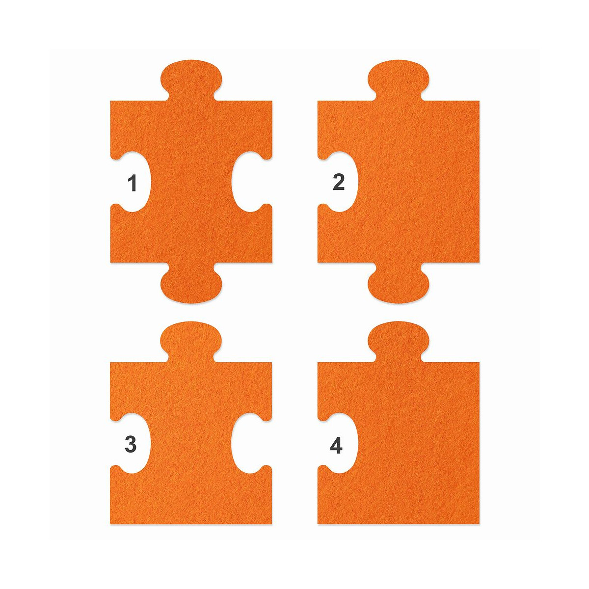 1 x FILZ Untersetzer Puzzle 10 cm Mittelteil no.1 - orange