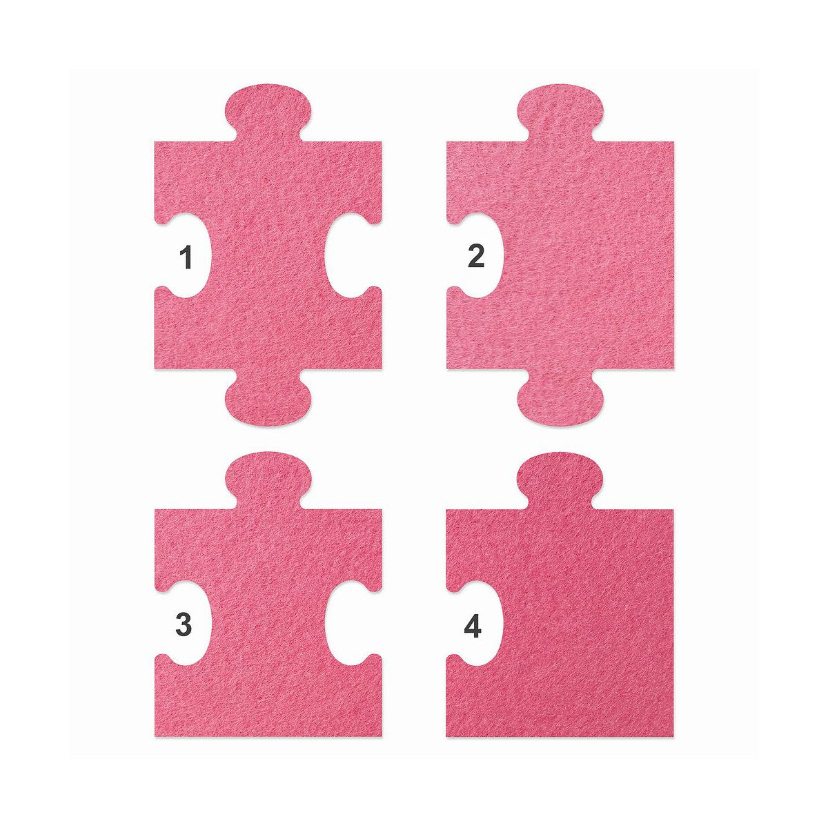 1 x FILZ Untersetzer Puzzle 10 cm Mittelteil no.1 - pink