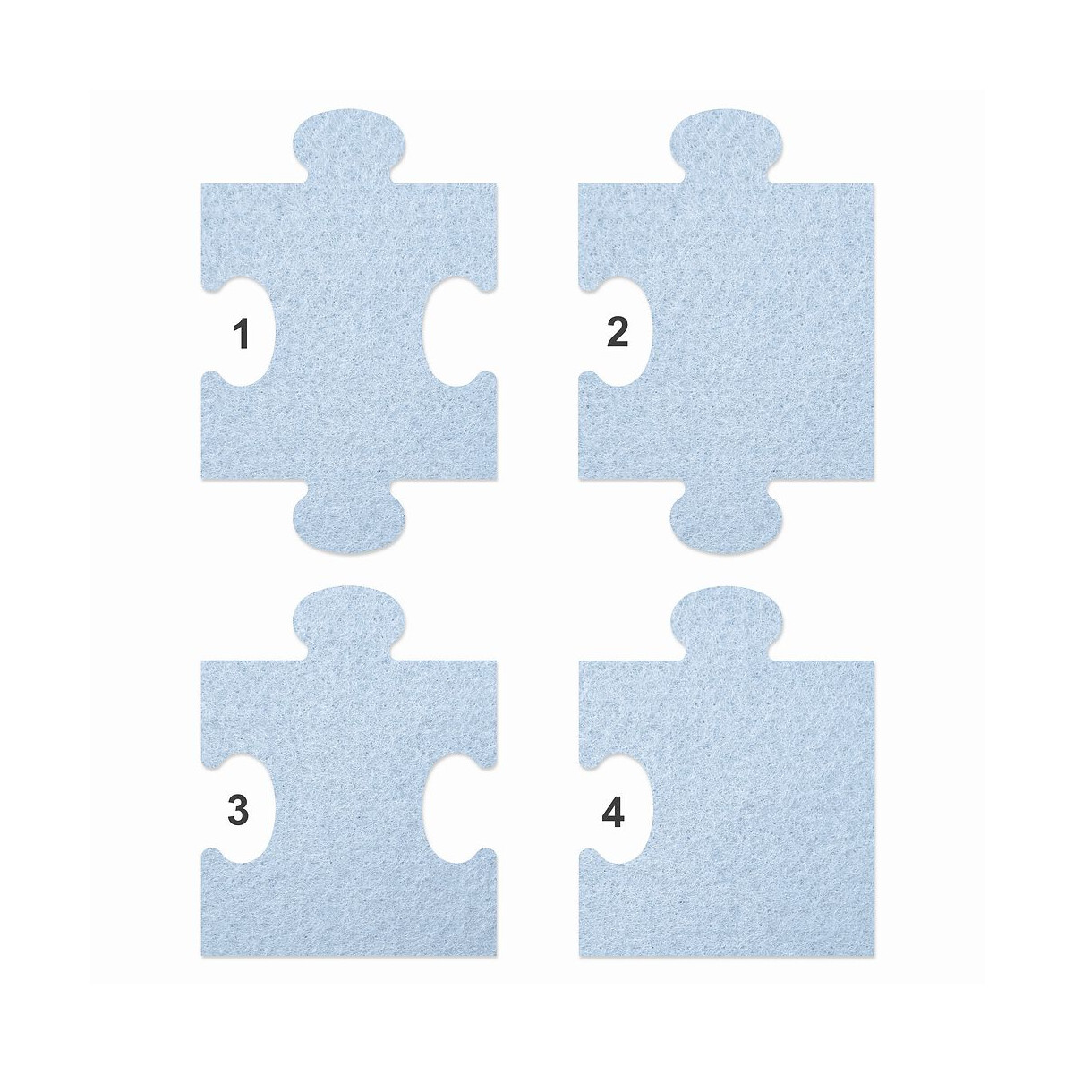 1 x FILZ Untersetzer Puzzle 10 cm Mittelteil no.1 - babyblau