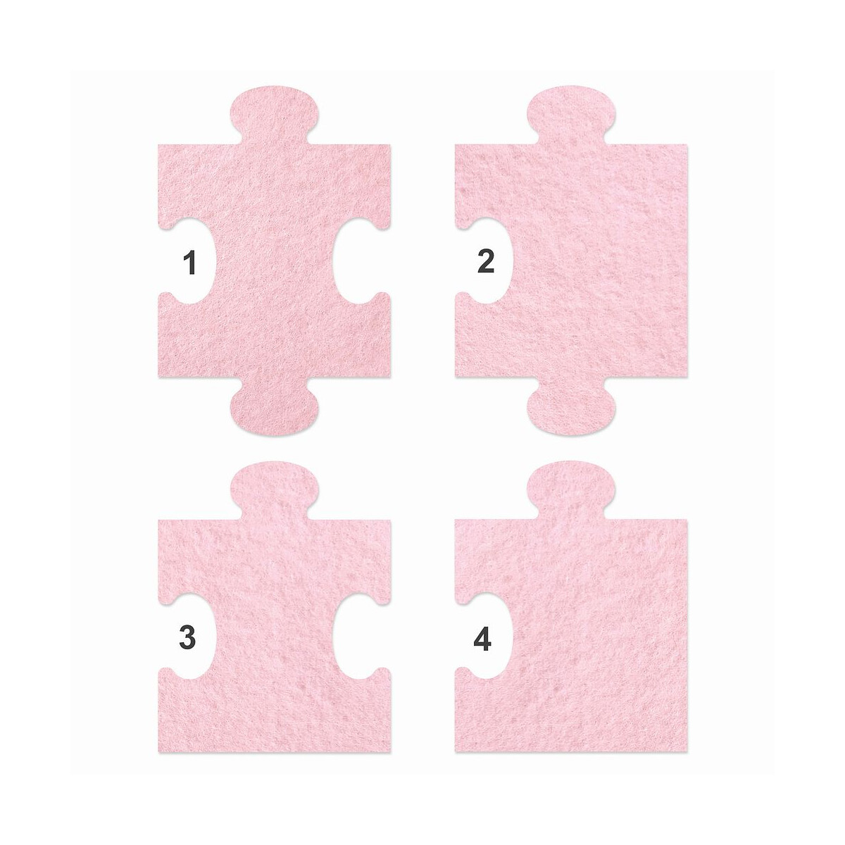 1 x FILZ Untersetzer Puzzle 10 cm Mittelteil no.1 - babyrosa