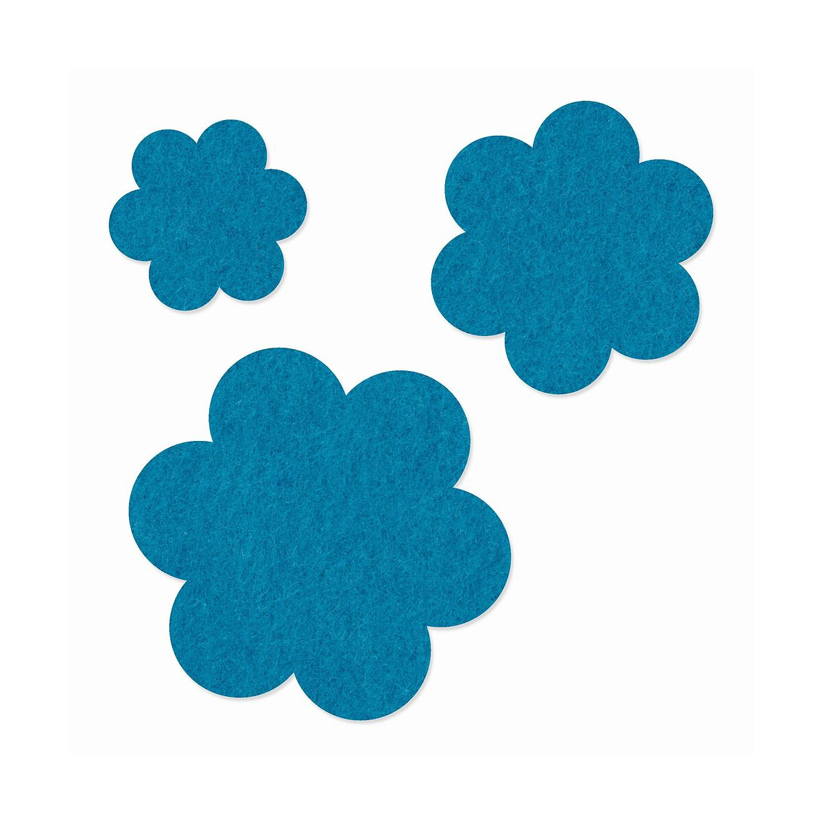 FILZ Blume 10er Set 6 cm - mittelblau