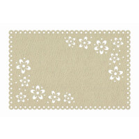 1 x FILZ Untersetzer Platzset Blumen 45 x 30 cm - toffee