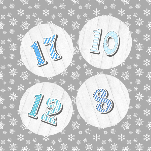 Adventskalender zum Befüllen 24 Tüten & 24 Aufkleber (no.22)