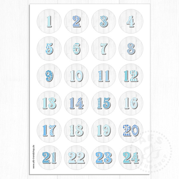 Adventskalender zum Befüllen 24 Tüten & 24 Aufkleber (no.22)