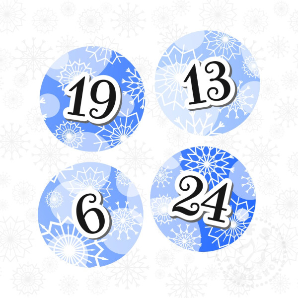 Adventskalender zum Befüllen 24 Tüten & 24 Aufkleber (no.24)