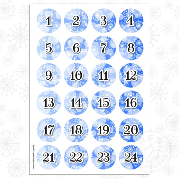 Adventskalender zum Befüllen 24 Tüten & 24 Aufkleber (no.24)