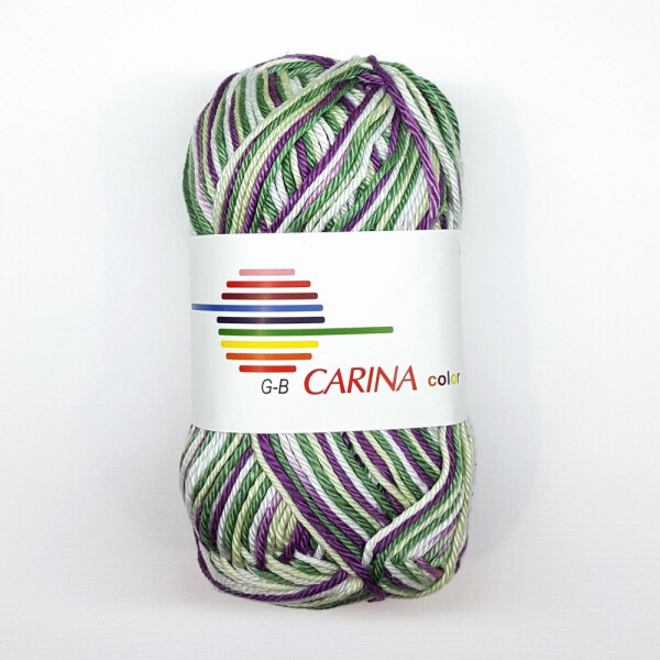 G-B Carina color Baumwollgarn 50 g Ecru-Grün-Lila