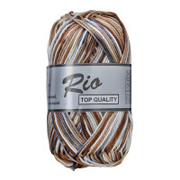 Lammy Rio multi Baumwollgarn 50 g Braun-Grau