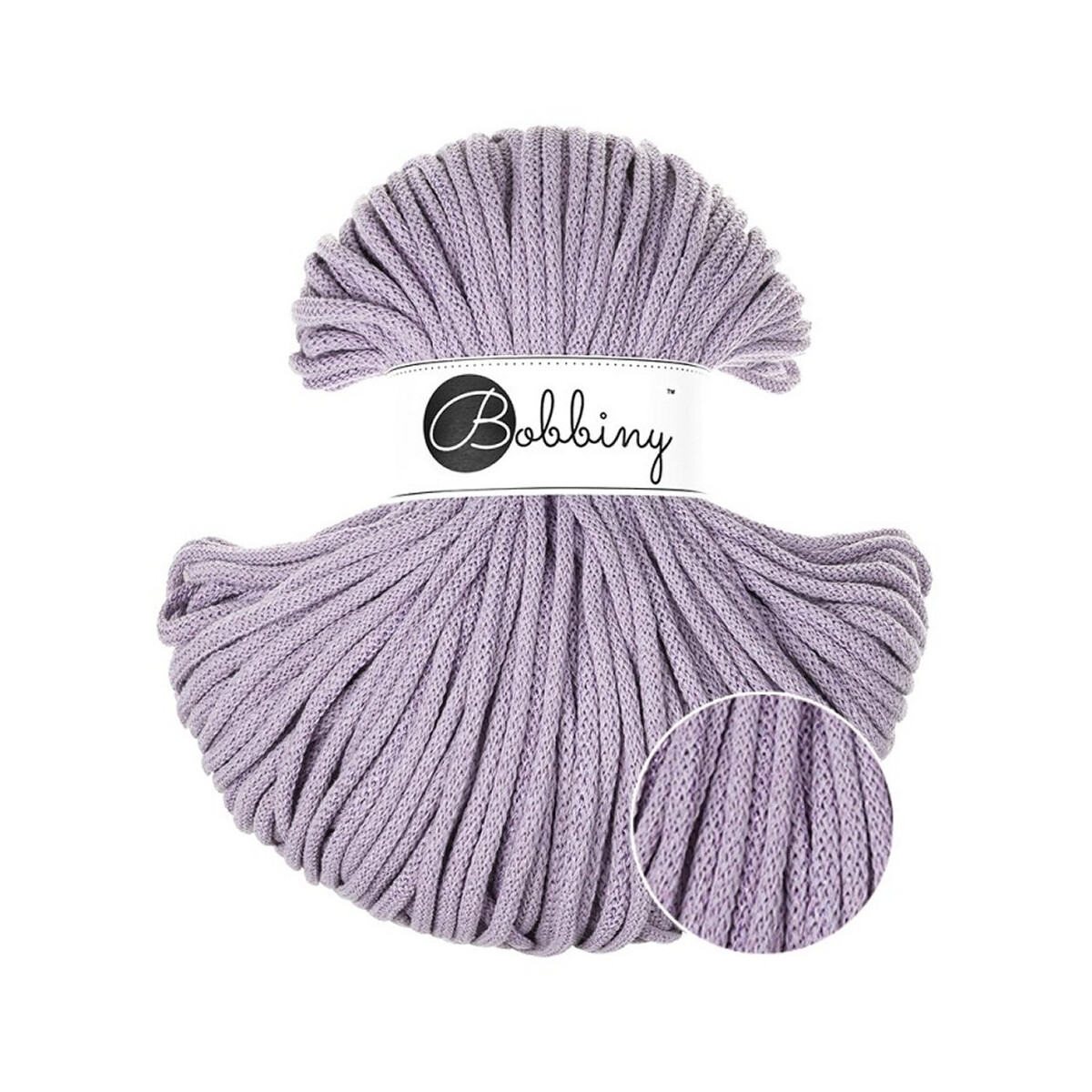 Bobbiny Premium Flechtkordel 5 mm/100 m Unicolor Lavender