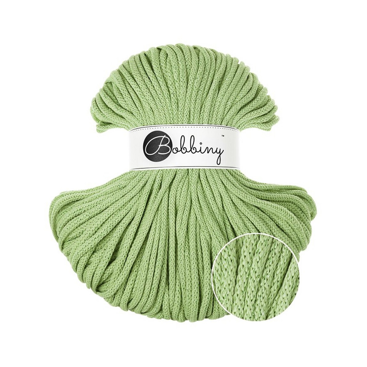 Bobbiny Premium Flechtkordel 5 mm/100 m Unicolor Matcha