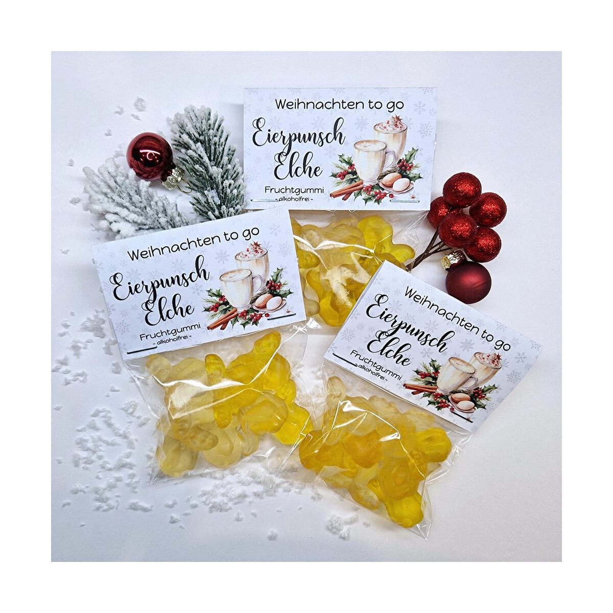 Eierpunsch-Elche Fruchtgummi Mitbringsel Advent Weihnachten